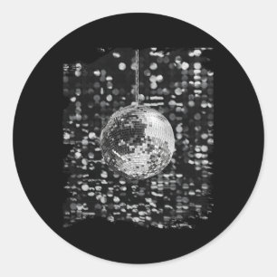 Adesivo Redondo Black and White Disco Ball Club