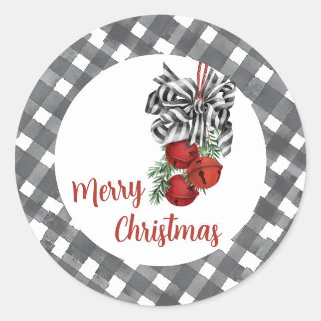 Adesivo Redondo Black and White Noël (Frente)