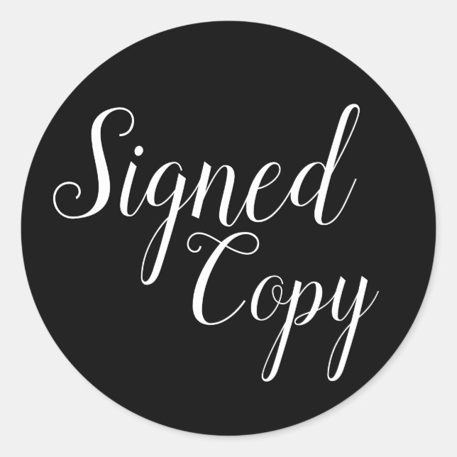 Adesivo Redondo Black and White Signed Copy Writer Author (Frente)