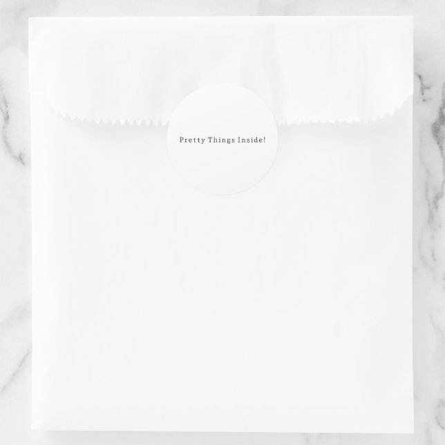 Adesivo Redondo Black And White Text Pretty Things Quote Sticker (Bolsa)