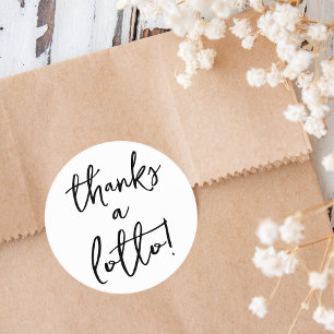 Adesivo Redondo Black and White Thanks a Lotto Favor Sticker 