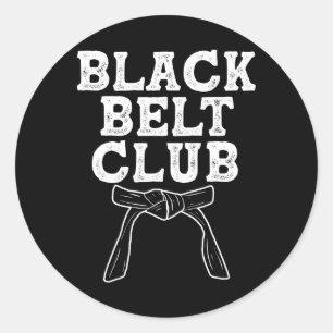 Adesivo Redondo Black Belt Club - Karate Taekwondo Kung Fu Jiu Jit