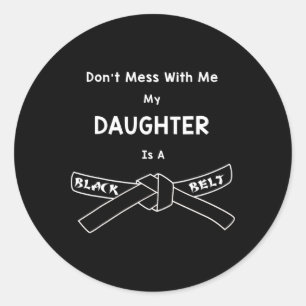 Adesivo Redondo Black Belt Karate Shirt Comt Hapkido Martial Artes