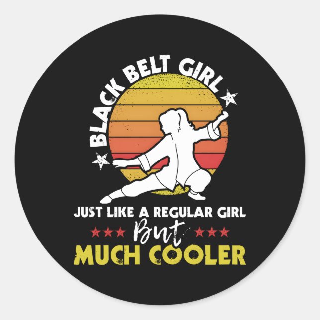 Adesivo Redondo Black Belt Karate Taekwondo Mial Mista (Frente)