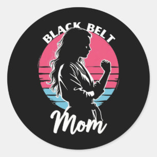 Adesivo Redondo Black Belt Mãe Artes Marciais Karate Jiu-jitsu Tae