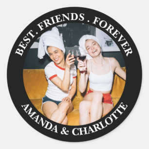 Adesivo Redondo Black Best Friends Forever Sticker