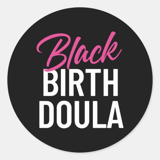 Adesivo Redondo Black Birth Doula Definition African American (Frente)