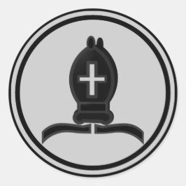 Adesivo Redondo Black Bishop Chess Piece