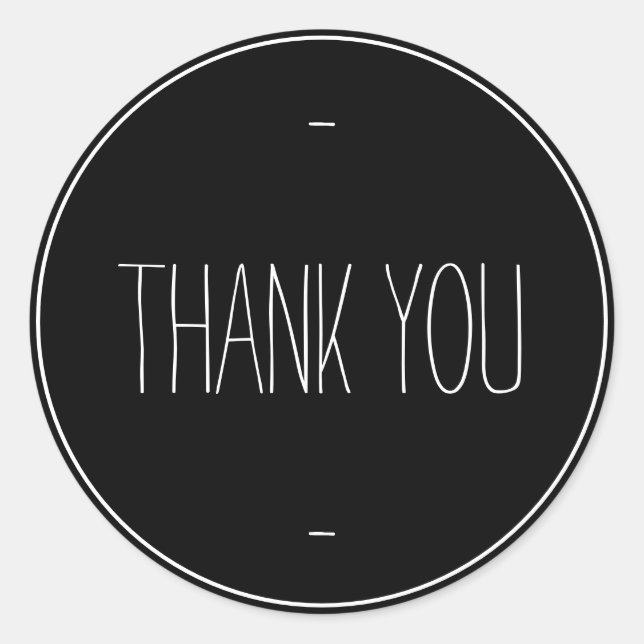 Adesivo Redondo Black Business Obrigado Sticker (Frente)