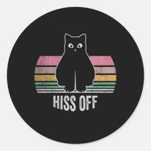 Adesivo Redondo Black Ca Hiss Off Meow Cat