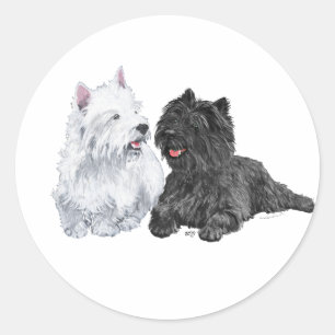Adesivo Redondo Black Cairn e Terriers West Highland