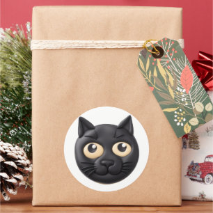 Adesivo Redondo Black Cat 3D Inspirado