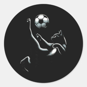 Adesivo Redondo Black Cat Bicycle Kick - Fãs de Futebol Mulheres H