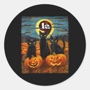 Adesivo Redondo Black Cat Comma La Kamala Harris Tee Halloween Sta