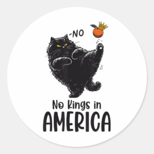 Adesivo Redondo Black Cat No Kings In America Nós, As Pessoas Poli