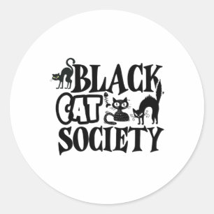 Adesivo Redondo Black Cat Society