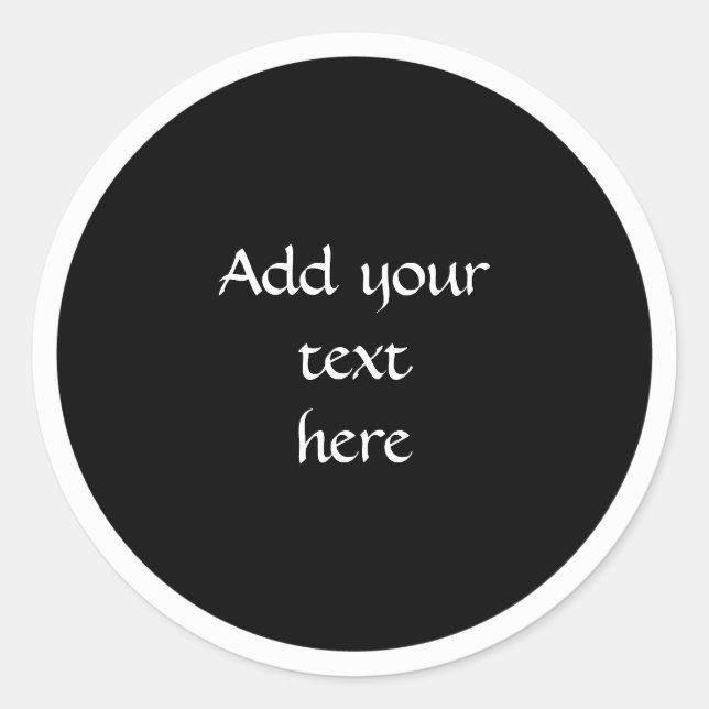 Adesivo Redondo Black circle with white circle frame TEMPLATE,  (Frente)