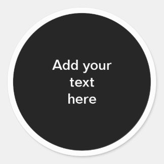 Adesivo Redondo Black circle with white circle frame TEMPLATE, 