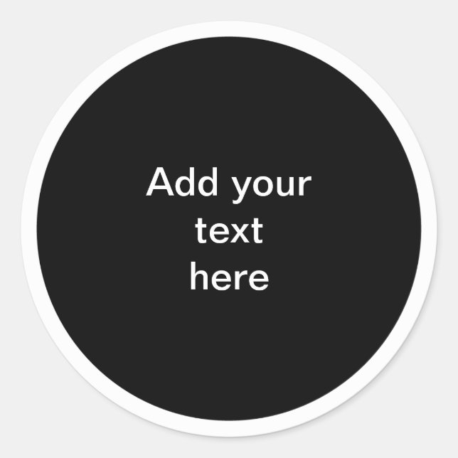 Adesivo Redondo Black circle with white circle frame TEMPLATE,  (Frente)