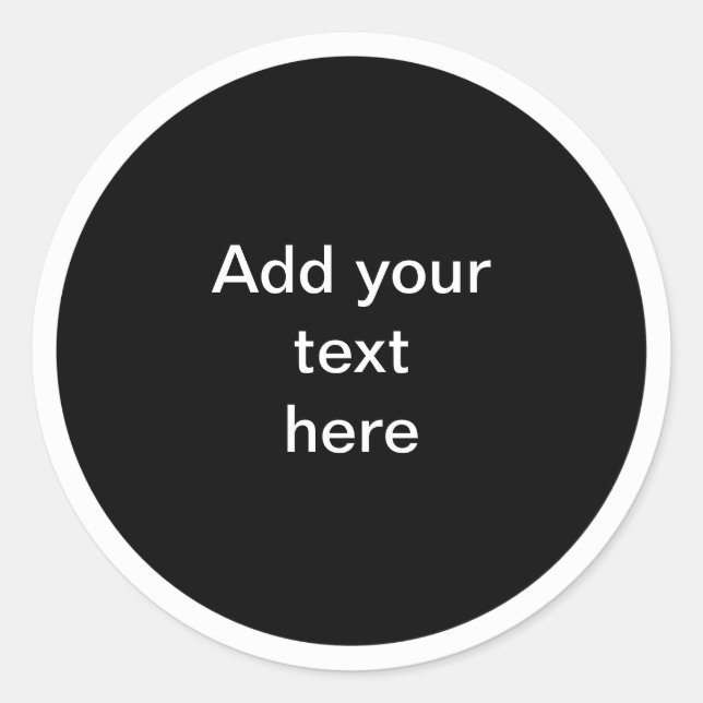 Adesivo Redondo Black circle with white circle TEMPLATE, (Frente)