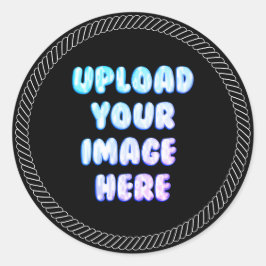 Adesivo Redondo Black Classic Round Sticker with a Business Logo