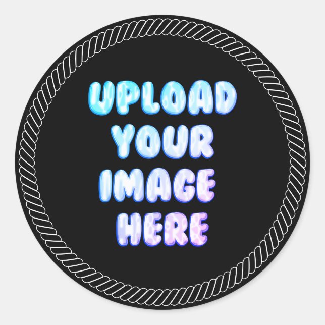 Adesivo Redondo Black Classic Round Sticker with a Business Logo (Frente)