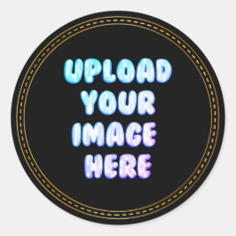 Adesivo Redondo Black Classic Round Sticker with a Business Logo