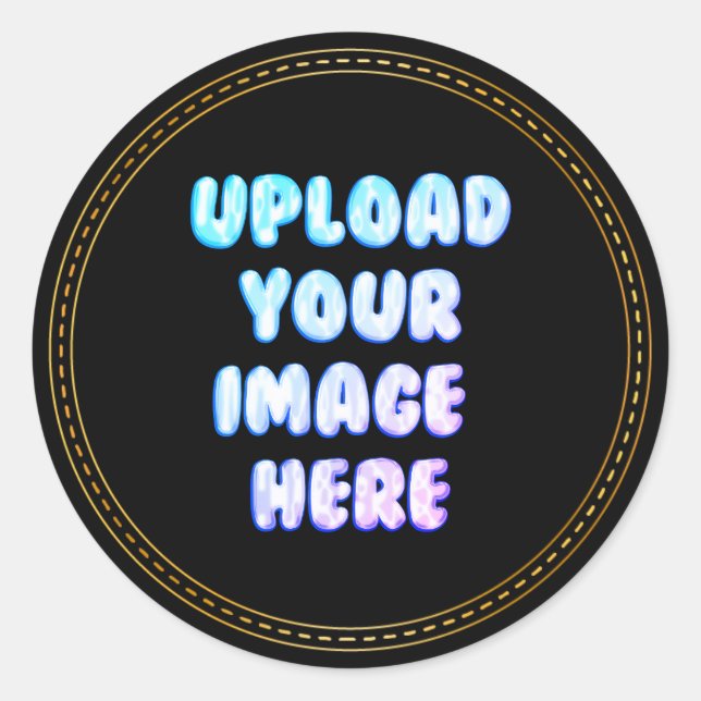 Adesivo Redondo Black Classic Round Sticker with a Business Logo (Frente)