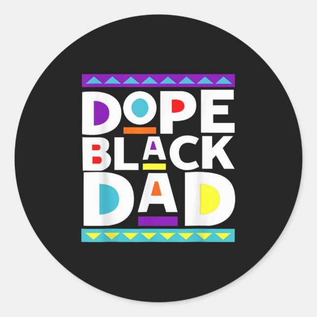 Adesivo Redondo Black Dad New Dad Fathers Day Gift African America (Frente)