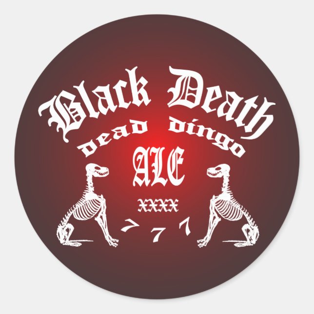 Adesivo Redondo Black Death 777 - Morto Dingo Ale (Frente)