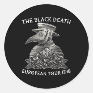 Adesivo Redondo Black Death, European Tour 18, Plague Doctor, Tatt