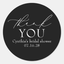 Black Delicate Elegant Script Modern Thank You 