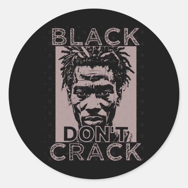 Adesivo Redondo Black Don't Crack 8 Sticker (Frente)