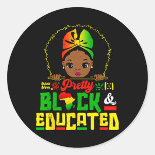 Adesivo Redondo Black Educated Black History Garotos Raparigas
