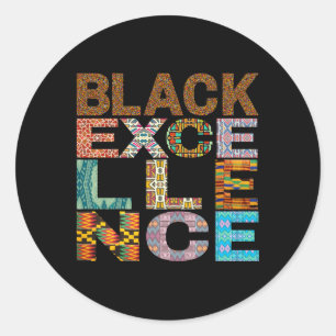 Adesivo Redondo Black Excellence Kente Pattern
