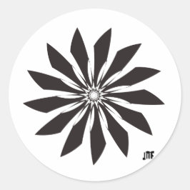 Adesivo Redondo black geometry flower