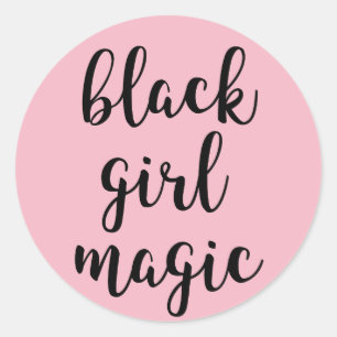 Adesivo Redondo Black Girl Magic Sticker