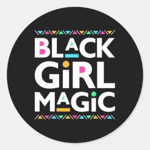 Adesivo Redondo Black Girls Magic Melanin African American History