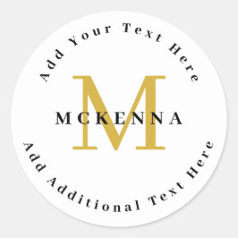 Adesivo Redondo Black Gold Business Professional Logo Branding