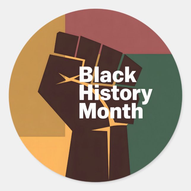 Adesivo Redondo Black History Month (Frente)