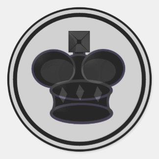 Adesivo Redondo Black King Chess Piece