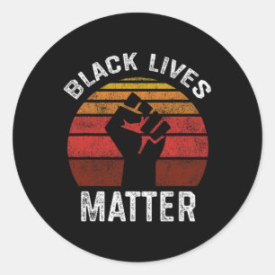 Adesivo Redondo Black Lives Problem Blm Retro Men Mulheres Criança