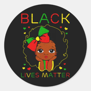 Adesivo Redondo Black Lives Problem Little Melanin Princess Black