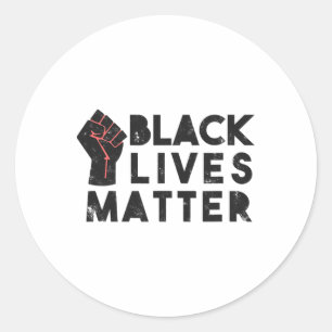 Adesivo Redondo Black Lives Problema Protesto Poder Político Fist