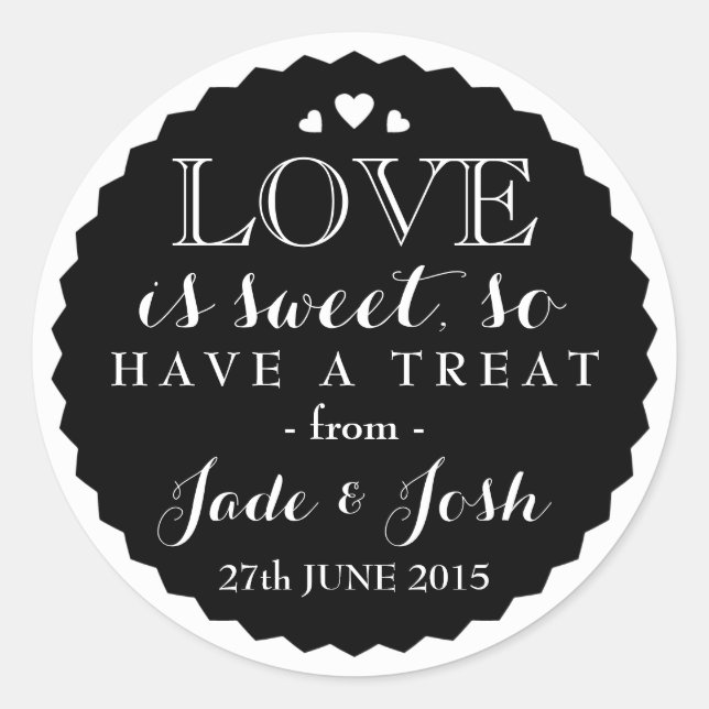 Adesivo Redondo Black Love é Sweet Bottle Style Favor (Frente)