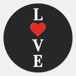 Adesivo Redondo Black LOVE Modern Tredny Black and White