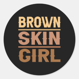 Adesivo Redondo Black Melanin Queen Magic Brown Skin Girl Junteen