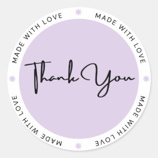 Adesivo Redondo Black Minimalist Thank You Round Sticker
