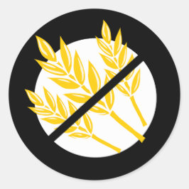 Adesivo Redondo Black No Gluten Símbolo No What