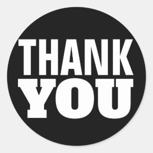 Adesivo Redondo Black Obrigado